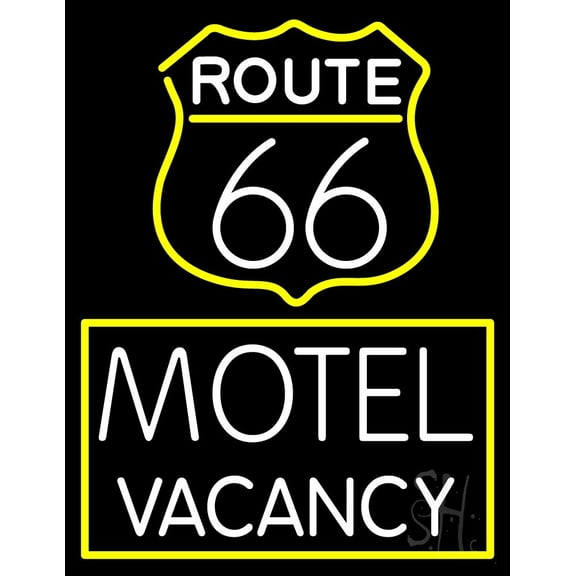 Block Motel Vacancy LED Neon Sign 19 x 15 - inches, Black Square Cut Acrylic Backing, with Dimmer - Bright and Premium built indoor LED Neon Sign for Defence Force.