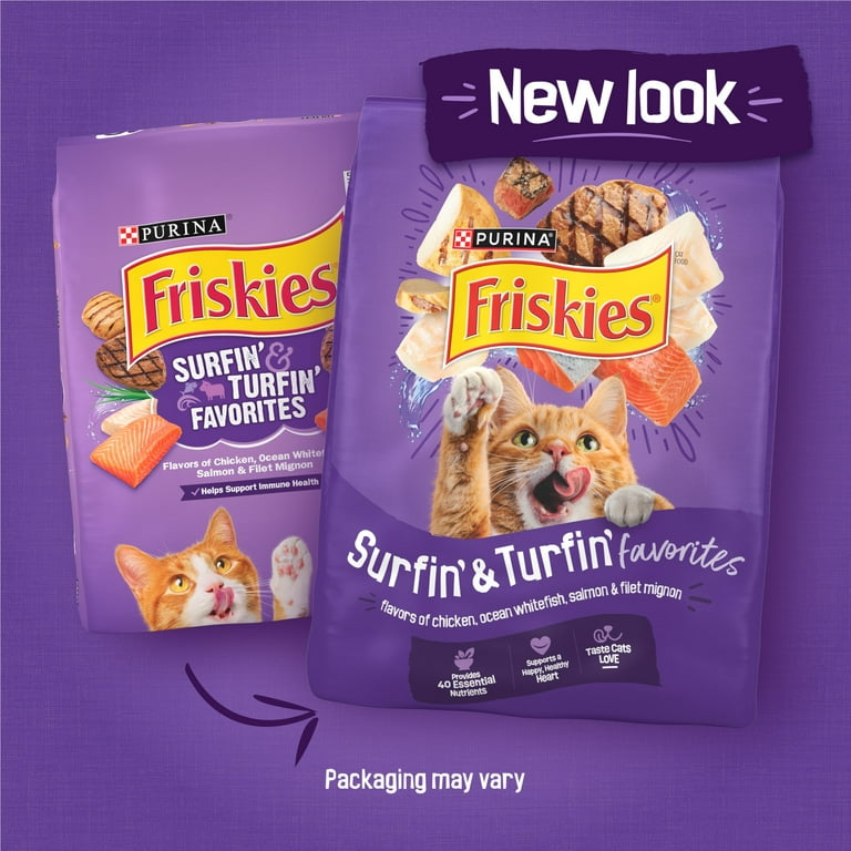 Friskies Surfin andTurfin Favorites Dry Cat Food