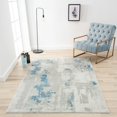 thumbnail image 4 of LR Home Isone Harry Gray/Blue Contemporary Abstract Polyester Blend Area Rug, 2' x 3', 4 of 9