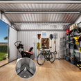 thumbnail image 6 of 10x12 FT Outdoor Storage Shed, Metal Garden Tool Shed with Updated Frame Structure, Lockable Doors and Windows, Ideal for Backyard Garden Lawn, Brown, 6 of 8