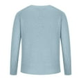 thumbnail image 6 of Zpanxa Women Casual Fashion Solid Hollow Out Pullover Long Sleeve Round-Neck Sweater Blue M, 6 of 8