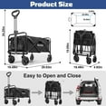 thumbnail image 4 of GVDV Collapsible Wagon Cart, Heavy Duty Utility Folding Wagon with All-Terrain Wheels, Portable Cart for Camping, Beach, Sports, Shopping, Black, 4 of 8