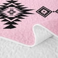 thumbnail image 5 of Castle Fairy Vintage Aztec Bed Spread Queen 3pcs,Tribal Geometric Motif Queen Coverlet Set,Black Light Pink,1 Quilt and 2 Pillowcases, 5 of 7