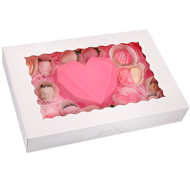 Cajas para panadería Tcoivs, paquete de 20 unidades con ventana, 41 cm x 28 cm x 6,4 cm