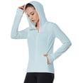 thumbnail image 2 of BALEAF Women's Long Sleeve Workout Shirts Lightweight Zip Up Hoodies Jackets SPF UPF 50 UV Sun Protection Quick Dry Light Blue M, 2 of 6