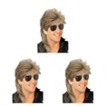thumbnail image 2 of Shengyu Realistic Appearance Mens Wig For Punk Rock Disco Party Suitable For Various Occasions Wig Cover Mixed Gold 3Set, 2 of 6