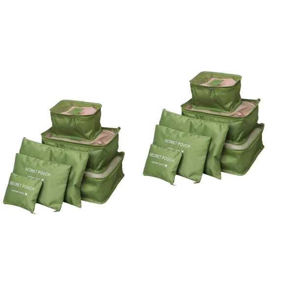 12 Pcs Waterproof Travel Storage Bags Clothes Packing Cube Luggage Organizer Pouch (Green)