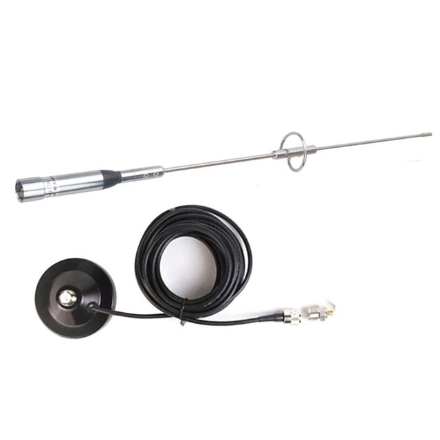 Antena de Radio Móvil NL-770S VHF UHF 144/430 MHz 150 W con Montaje Magnético y Cable Coaxial RG-58 para HIROYASU IC-980Pro