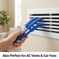 thumbnail image 6 of 3 Pack Window Blind Cleaner Duster Brush, Handheld Microfiber Window Shutter Cleaner Tool for Air Conditioner Vents, Washable & Reusable Sleeves, Blue, 6 of 7