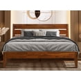 thumbnail image 1 of Acacia Emery Bed Frame with Headboard Solid Wood Platform Bed, Queen Size Bed Frame, Unique Design Contemporary Signature Wood Bed Compatible with All Mattresses, Non-Slip and Noise-Free, Chocolate, 1 of 5
