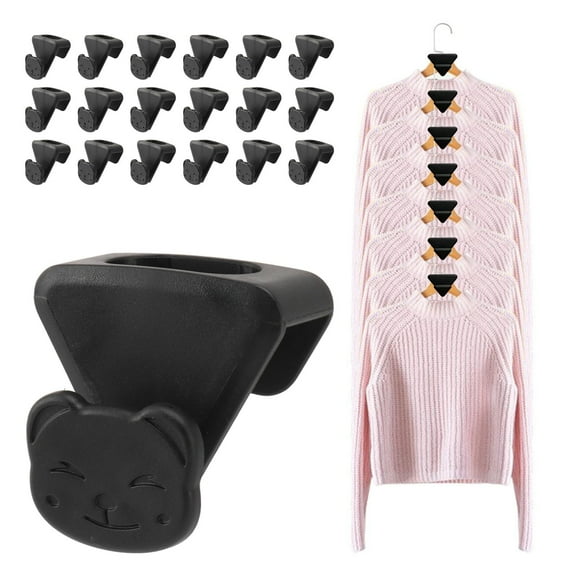 Riousery 18-Pack Clothes Hanger Connector Hooks, Space-Saving Cascading Hanger Extenders for Closet Organization - Cartoon Style