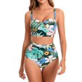 thumbnail image 4 of WILLBEST Traje de Baño Tankini para Mujer, Bikini de Cintura Alta, Sexy, Push Up, de Dos Piezas, Vintage, de Dos Piezas, Retro, Fruncido, de Cintura Alta, Estampado 2008, 4 of 4