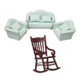 thumbnail image 1 of Miniature Wooden Rocking Chairs W/ Sofa Set Scenery Supplies Ornaments Sunnimix Sillas mecedoras de casa de muñecas, 1 of 8