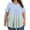 Light Blue#1, variant on IROINNID Unique Fold Front Plus Size Blouse Women's Printed Short Sleeve Round Neck Tops, Summer Casual Loose Fits Shirt with Fashionable Detail(Black,)