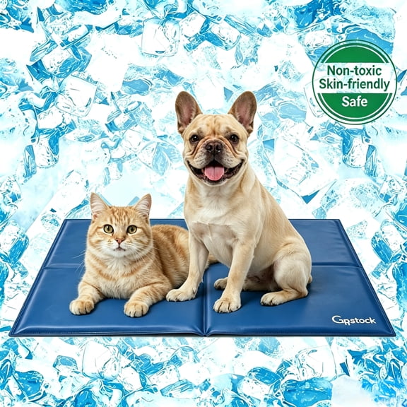 WIDELAND Dog Cooling Mat 19.7"x25.6" - Refillable Water Pad with Sponge Fill, No Gel, No Electricity, Non-Toxic & Washable for Pets, Bed, Crate or Travel