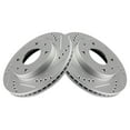 thumbnail image 2 of TRQ Performance Brake Rotor Drilled Slotted Front Coated Pair Fits Select Hyundai, 2 of 6