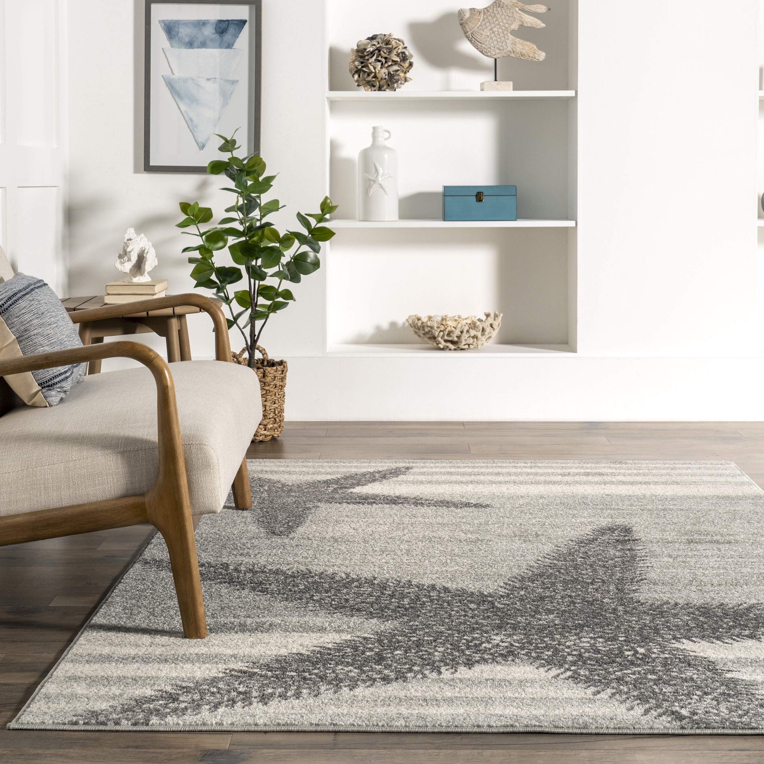 nuLOOM Thomas Paul Starfish and Striped Area Rug, 8' x 10', Light Gray