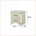 thumbnail image 5 of Jasmine Beige Wood Nightstand with LED Lights & 2 Drawers, 5 of 5