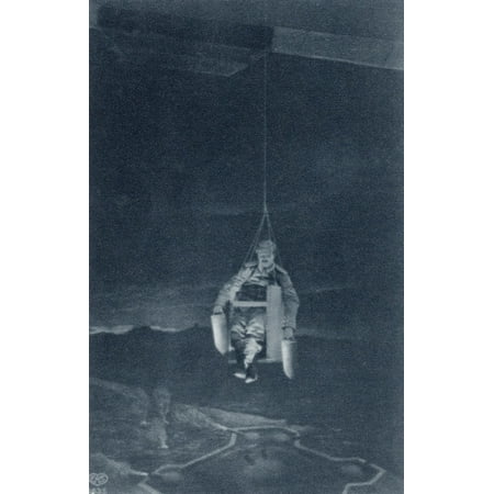 Illustration From A German Postcard Showing A Supposed Bomb Dropper Suspended From A Zeppelin Dropping Bombs On A Fort. From The Illustrated War News 1915. PosterPrint - Item # VARDPI1872347