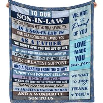 to Son in Law Gift Blanket Birthday Ideal for Son-in-Law Throw from Mother in Law Blankets Soft Warm 50" X 60"