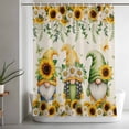 thumbnail image 5 of Spring Gnomes Shower Curtain Set, Waterproof Shower Curtains for Bathroom, Retro Botanical Flowers Leaves Butterfly Washable Fabric Cloth Bath Curtain for Bathtub Decoration with Hooks 54x78 Inches, 5 of 9