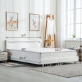 thumbnail image 4 of Wonline Queen Size Upholstered LED lighting Contemporary Platform Bed, White, 4 of 7
