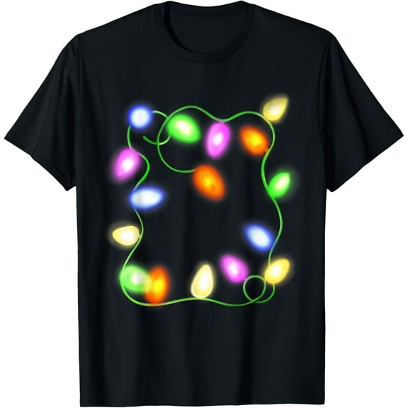 Christmas Tree Lights Glowing Festive Graphic T-Shirt