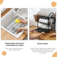 thumbnail image 4 of TFixol Dish Drying Rack 3 Tier Dish Rack Steel with Removable Drain Board Storage Rack for Dish Drainer Utensil Holder with Cup Rack for Kitchen Countertop Organizer Storage, 4 of 6