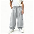 thumbnail image 3 of FSYBOA Boys Jogger Sweatpants, Relaxed Fit School Elastic Waist Elastic Bottom Fall Pants Gray Size 5-6T, 3 of 6