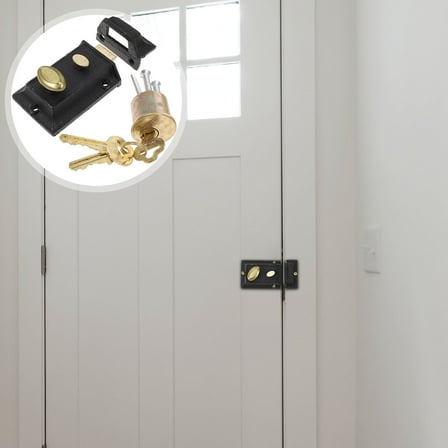 STOBOK 1 Set Antique Night Latch Door Lock with Keys Bathroom Safety Bolt Lock for Wooden Doors