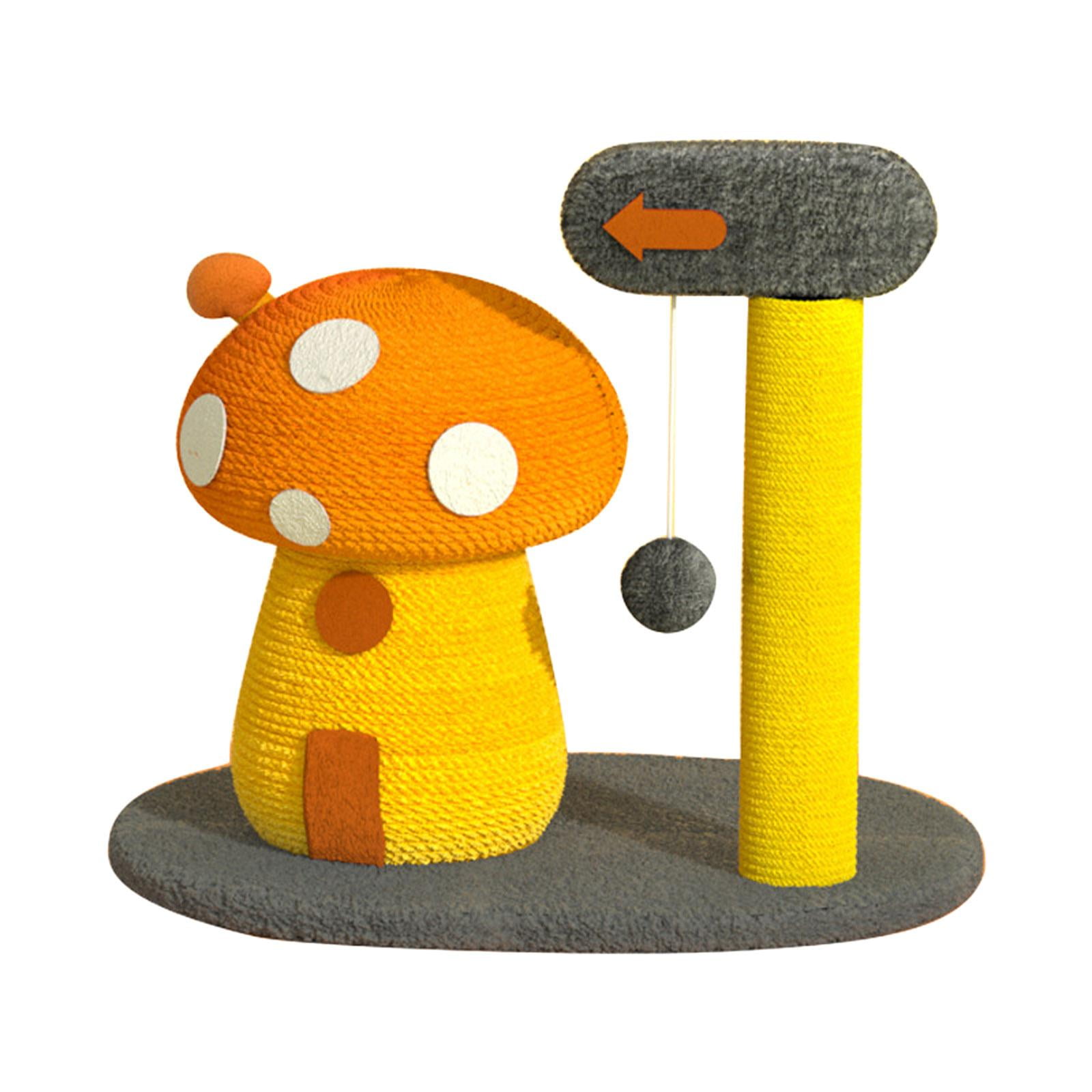 Bvdfgk Funny Sisal Cat Scratching Post Climbing Tree Pet Activity Interactive Toy - Mushroom Color B
