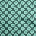 thumbnail image 1 of oneOone Cotton Poplin Dark Teal Green Fabric Asian Floral With Stripes Dress Material Fabric Print Fabric By The Yard 42 Inch Wide, 1 of 4
