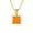 Orange, variant on Womens Traditional Dainty Square Opal Gemstone Pendant Necklace Gold Plated Silver