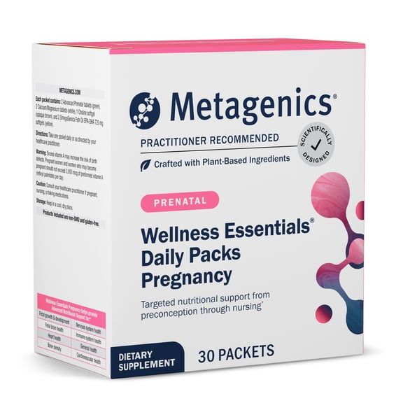 Metagenics Wellness Essentials Pregnancy Daily Packs - Prenatal, Pregnancy & Nursing Support* - With Omega-3 Fatty Acids - Folate & Antioxidants - Multivitamins for Women - 30 Packets