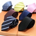 thumbnail image 4 of Corbata formal de negocios para hombre, corbata de equipo para novio de boda, corbata de rayas de seda de poliéster, 4 of 4