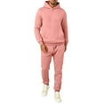 thumbnail image 2 of Huankd Mens Sweat Suits 2 Piece Set Oversized Drawstring Long Sleeve Hoodie Tops Baggy Sweatpants Tracksuit Fall Outfits Pink S, 2 of 8