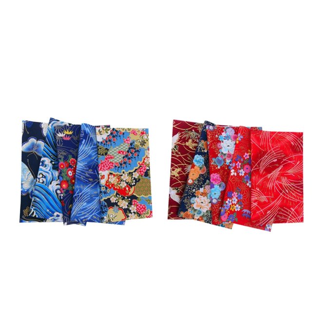 10 piezas de retazos de , parches para coser, bolsas de bricoje, cortinas BLESIY Tela de algodón con flores de ciruelo