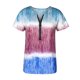 thumbnail image 3 of Blusa de manga corta con estampado de cremallera y cuello en V suelta y cómoda para mujer Pompotops  hkajfhjk465290, 3 of 3