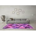 thumbnail image 3 of Ahgly Company Indoor Round Abstract Purple Modern Area Rugs, 6' Round, 3 of 4