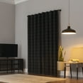thumbnail image 3 of Sun Zero Crestwood 100% Blackout Woven Plaid Thermal Back Tab Curtain Panel, 40"x96", Black, 3 of 9