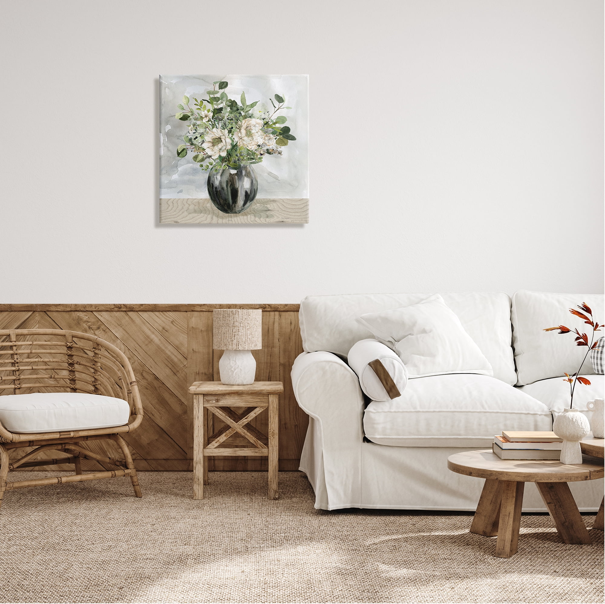 Stupell Industries Detailed Flower Arrangement Mixed Blooms Vase Bouquet Graphic Art Gallery Wrapped Canvas Print Wall Art, Design by Carol Robinson