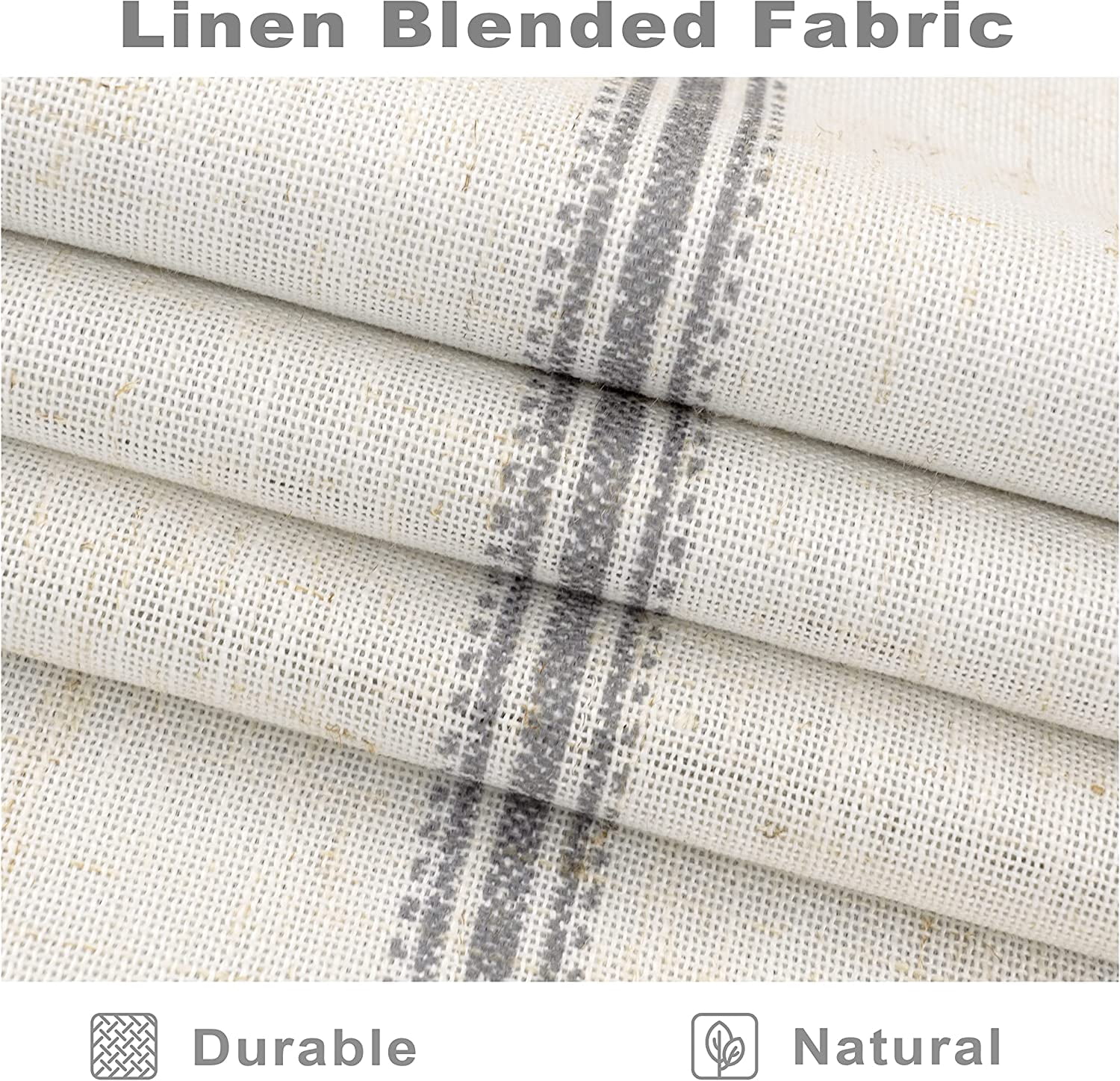 DriftAway Farmhouse Linen Blend Blackout Curtains 50" Width X 102" Length - Gray