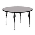 thumbnail image 1 of 48'' Round Grey Thermal Laminate Activity Table - Height Adjustable Short Legs, 1 of 3