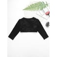 thumbnail image 4 of DPOIS Kids Girls Long Sleeves Beaded Bolero Jacket Shrug Cardigan Black 5-6, 4 of 7