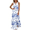 thumbnail image 2 of ClodeEU Women's Printed Sleeveless V Neck Dress ,Casual Summer Midi Dress P-Multicolor,Womens Plus XL, 2 of 8