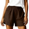 thumbnail image 7 of Admvng Womens Shorts Solid Pocket Elastic Waist Soft Lounge Shorts, 7 of 7