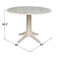 thumbnail image 4 of 42" Round Solid Wood Dual Drop Leaf Pedestal Table - Unfinished, 4 of 12