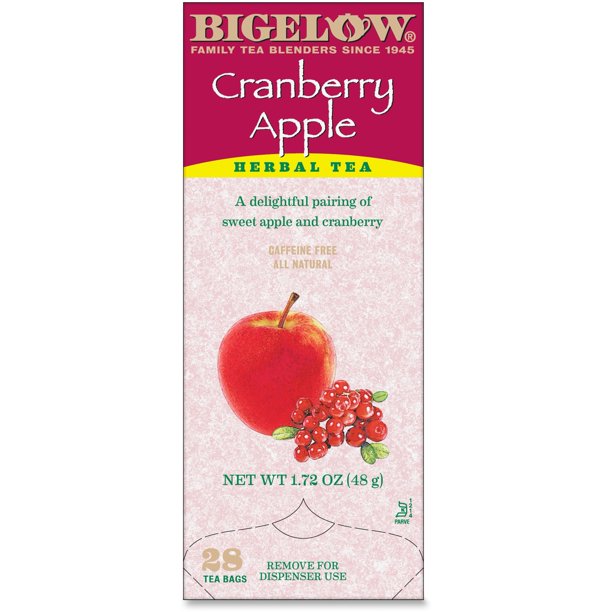 Bigelow, BTC10400, Cranberry Apple Herbal Tea, 28 / Box