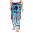 thumbnail image 1 of Bingfone Beach Flamingo Trio Pattern Pajamas for Women,Pajama Pants with Pockets-Large, 1 of 6