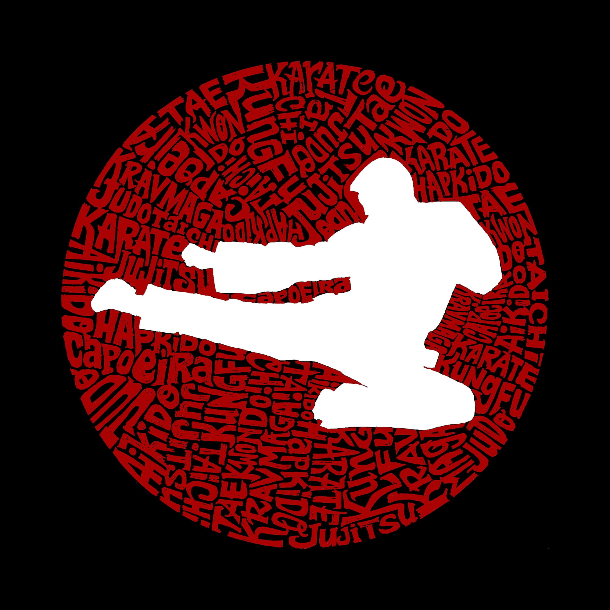 LA Pop Art Men's Word Art Tank Top - Types of Martial Arts 